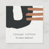 ABSTRACTE KERAMISCHE TEXTUURZWARTE ZWARTE RUST, GE VIERKANTE VISITEKAARTJE (Voorkant)