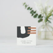 ABSTRACTE KERAMISCHE TEXTUURZWARTE ZWARTE RUST, GE VIERKANTE VISITEKAARTJE (Staand voorkant)