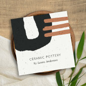 ABSTRACTE KERAMISCHE TEXTUURZWARTE ZWARTE RUST, GE VIERKANTE VISITEKAARTJE