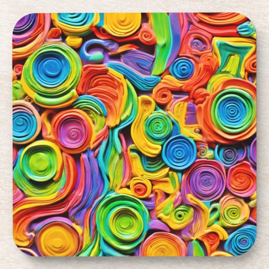 Abstracte keramische vreugde bier onderzetter (Voorkant)