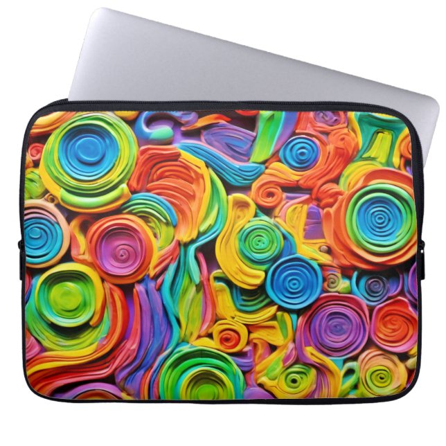 Abstracte keramische vreugde laptop sleeve (Voorkant)