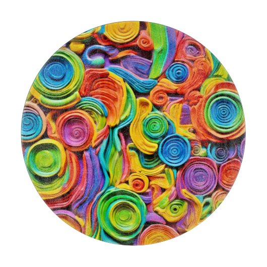 Abstracte keramische vreugde snijplank (Voorkant)