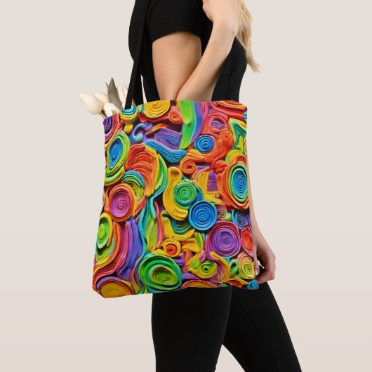 Abstracte keramische vreugde tote bag (Dichtbij)