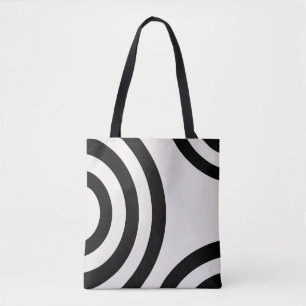 Abstracte kerken moderne zwarte en witte lijnen tote bag