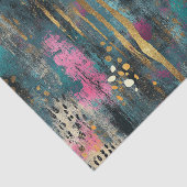 Abstracte kerst blauwgroen roze luipaardpatroon tissuepapier (Detail)