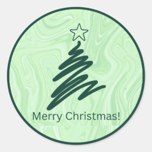 Abstracte kerst! (Boom) Ronde sticker