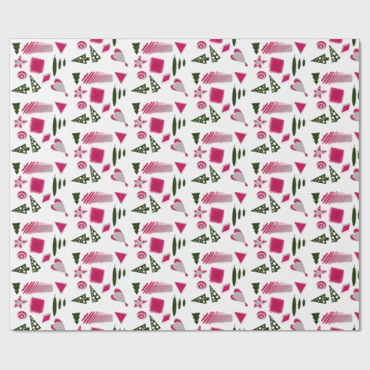 Abstracte Kerst design in roze & roze Cadeaupapier (Vlak)