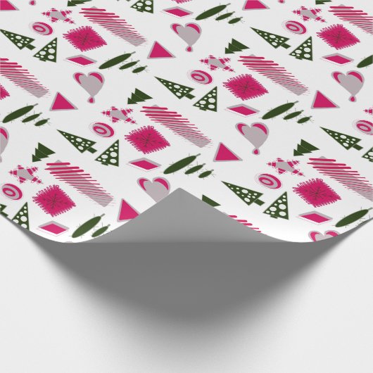 Abstracte Kerst design in roze & roze Cadeaupapier (Hoek)