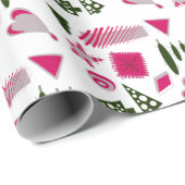 Abstracte Kerst design in roze & roze Cadeaupapier (Rol Hoek)
