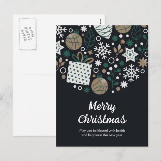 Abstracte kerst feestdagenkaart (Voorkant / Achterkant)