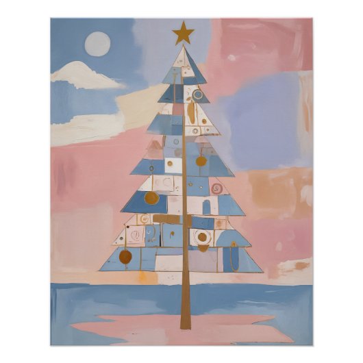 Abstracte Kerst Geometrie Perfect Poster (Voorkant)
