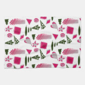 Abstracte kerst keukenhanddoek (Horizontaal)