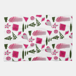 Abstracte kerst keukenhanddoek