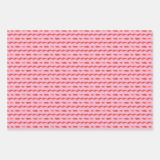 Abstracte kerst met rood en roze oog inpakpapier vel (Voorkant 3)