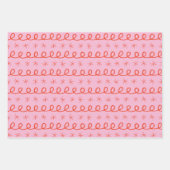 Abstracte kerst met rood en roze oog inpakpapier vel (Voorkant 2)