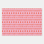 Abstracte kerst met rood en roze oog inpakpapier vel (Voorkant)