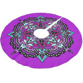 Abstracte kerst Paarse en blauwe Mandala Kerstboom Rok (Gekanteld)