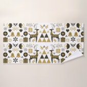 Abstracte kerst rendier modern geometrisch badhanddoek (Badhanddoek)