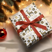 Abstracte kerst rendier modern geometrisch cadeaupapier