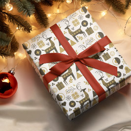 Abstracte kerst rendier modern geometrisch cadeaupapier