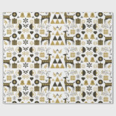 Abstracte kerst rendier modern geometrisch cadeaupapier (Vlak)