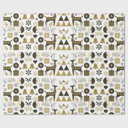 Abstracte kerst rendier modern geometrisch cadeaupapier (Vlak)