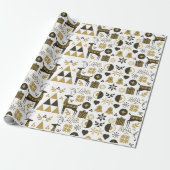 Abstracte kerst rendier modern geometrisch cadeaupapier (Uitgerold)