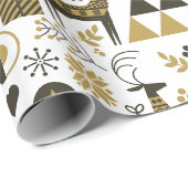 Abstracte kerst rendier modern geometrisch cadeaupapier (Rol Hoek)