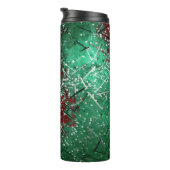 Abstracte Kerst Rood Groen Glitter Thermosbeker (Geroteerd rechts)