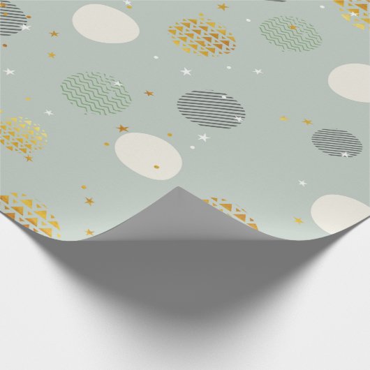 Abstracte kerstbal cadeaupapier (Hoek)