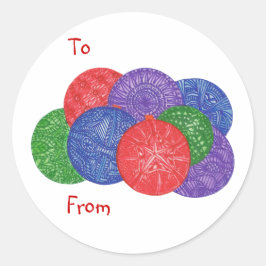 Abstracte kerstballen naar van vakantie stickers