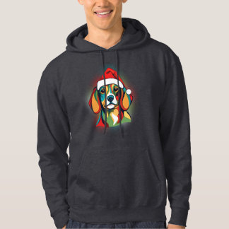 Abstracte kerstbeagle hoodie