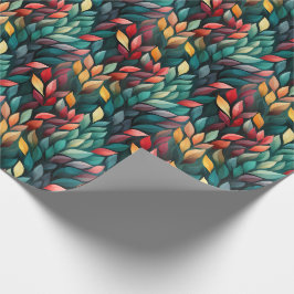 Abstracte kerstbladeren cadeaupapier