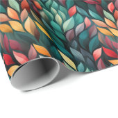 Abstracte kerstbladeren cadeaupapier (Rol Hoek)