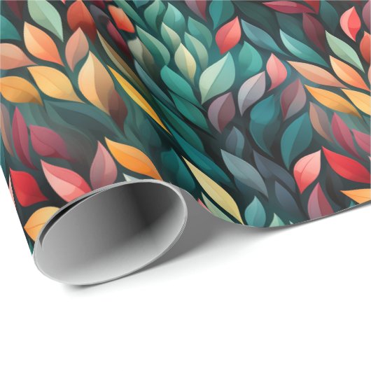 Abstracte kerstbladeren cadeaupapier (Rol Hoek)