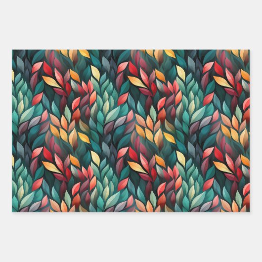 Abstracte kerstbladeren inpakpapier vel (Voorkant)