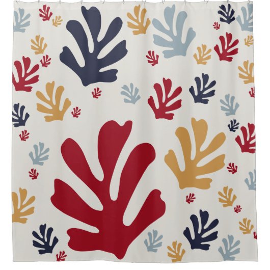 Abstracte kerstbladeren uit de Mideeuw Moderne Sho Douchegordijn (Voorkant)