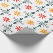Abstracte kerstbloemen cadeaupapier (Hoek)