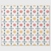 Abstracte kerstbloemen cadeaupapier (Vlak)