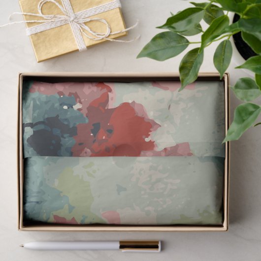 Abstracte kerstbomen 3 aquarel tissuepapier (Geschenk)