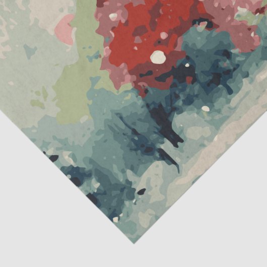 Abstracte kerstbomen 3 aquarel tissuepapier (Detail)