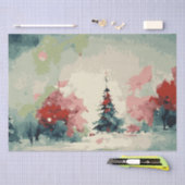 Abstracte kerstbomen 3 aquarel tissuepapier (Craft)