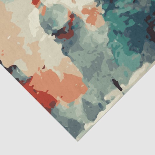 Abstracte kerstbomen 5 aquarel tissuepapier (Detail)