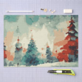 Abstracte kerstbomen 5 aquarel tissuepapier (Craft)