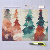 Abstracte kerstbomen 7 aquarel tissuepapier (Craft)