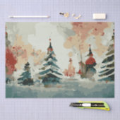 Abstracte kerstbomen 8 aquarel tissuepapier (Craft)