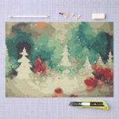 Abstracte kerstbomen 9 aquarel tissuepapier (Craft)