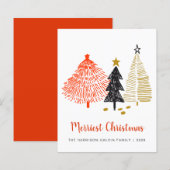 Abstracte kerstbomen budget vakantiekaartje (Voorkant / Achterkant)