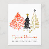 Abstracte kerstbomen budget vakantiekaartje (Voorkant)