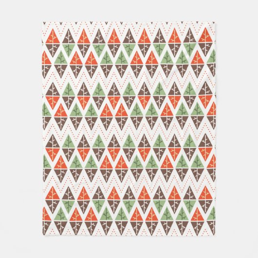 Abstracte kerstbomen geometrisch vakantiepatroon fleece deken (Voorkant)
